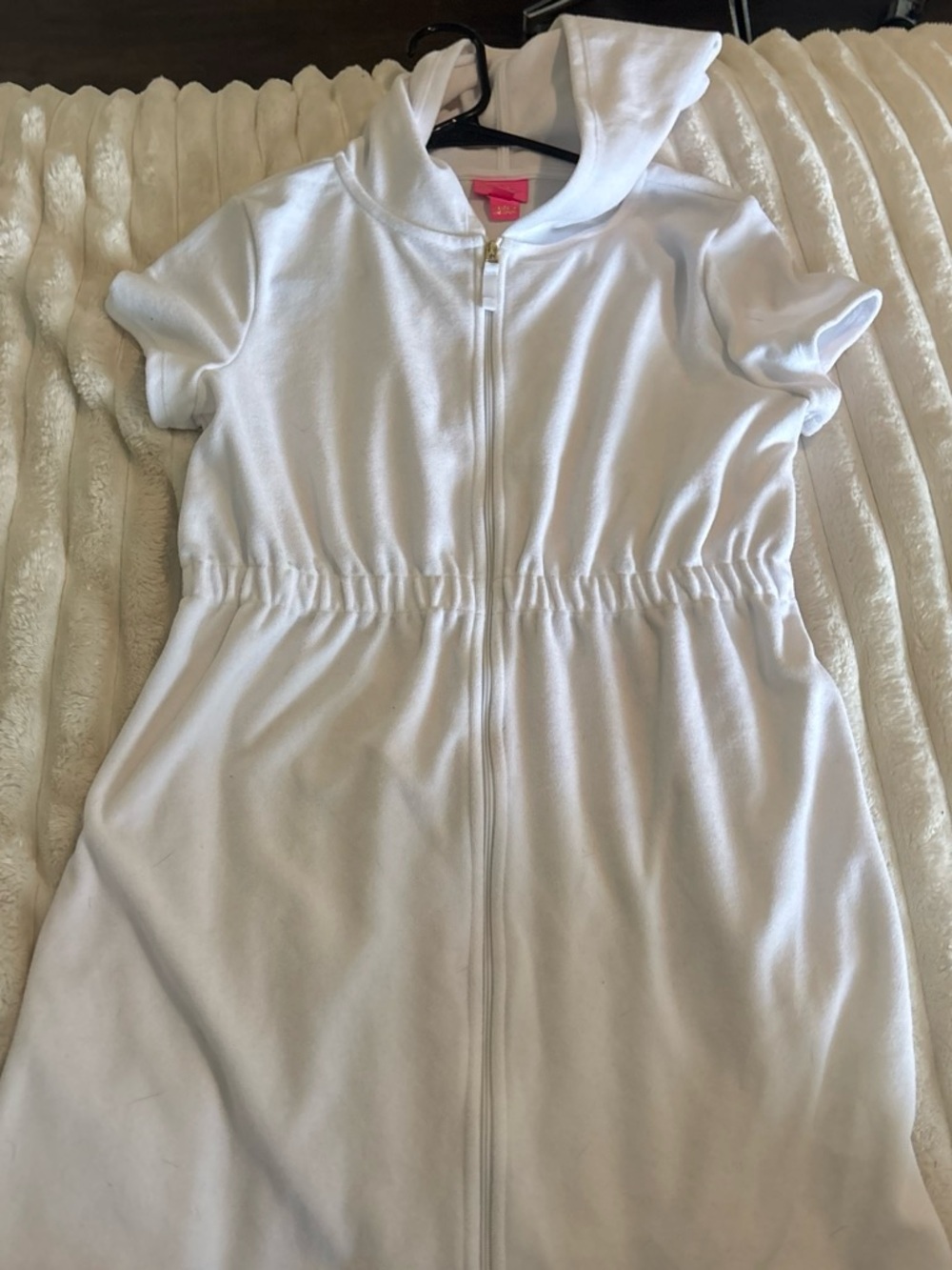 Lilly Pulitzer White Kids Zip-Front Swim Coverup